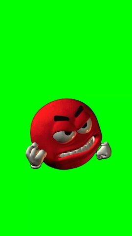 Red Angry Emoji green screen