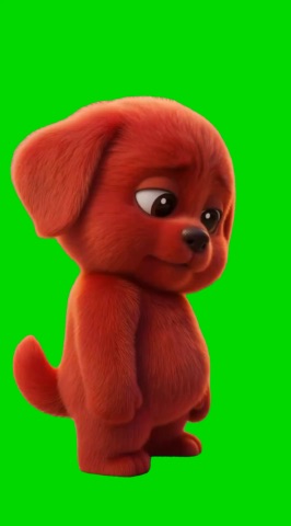 Red Dog Shows Middle Finger green screen