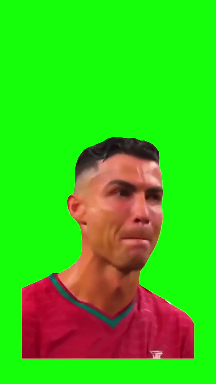 Ronaldo Crying After Being Eliminated by Spain green screen