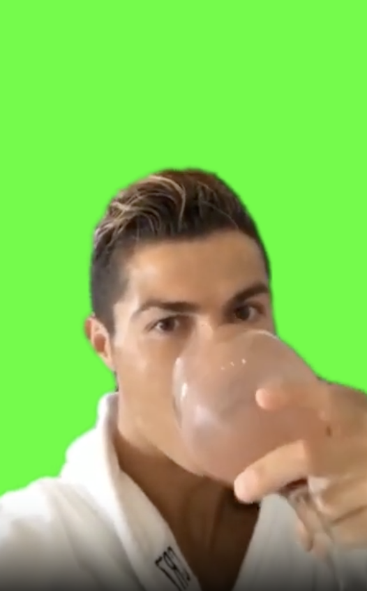Ronaldo Drinking green screen