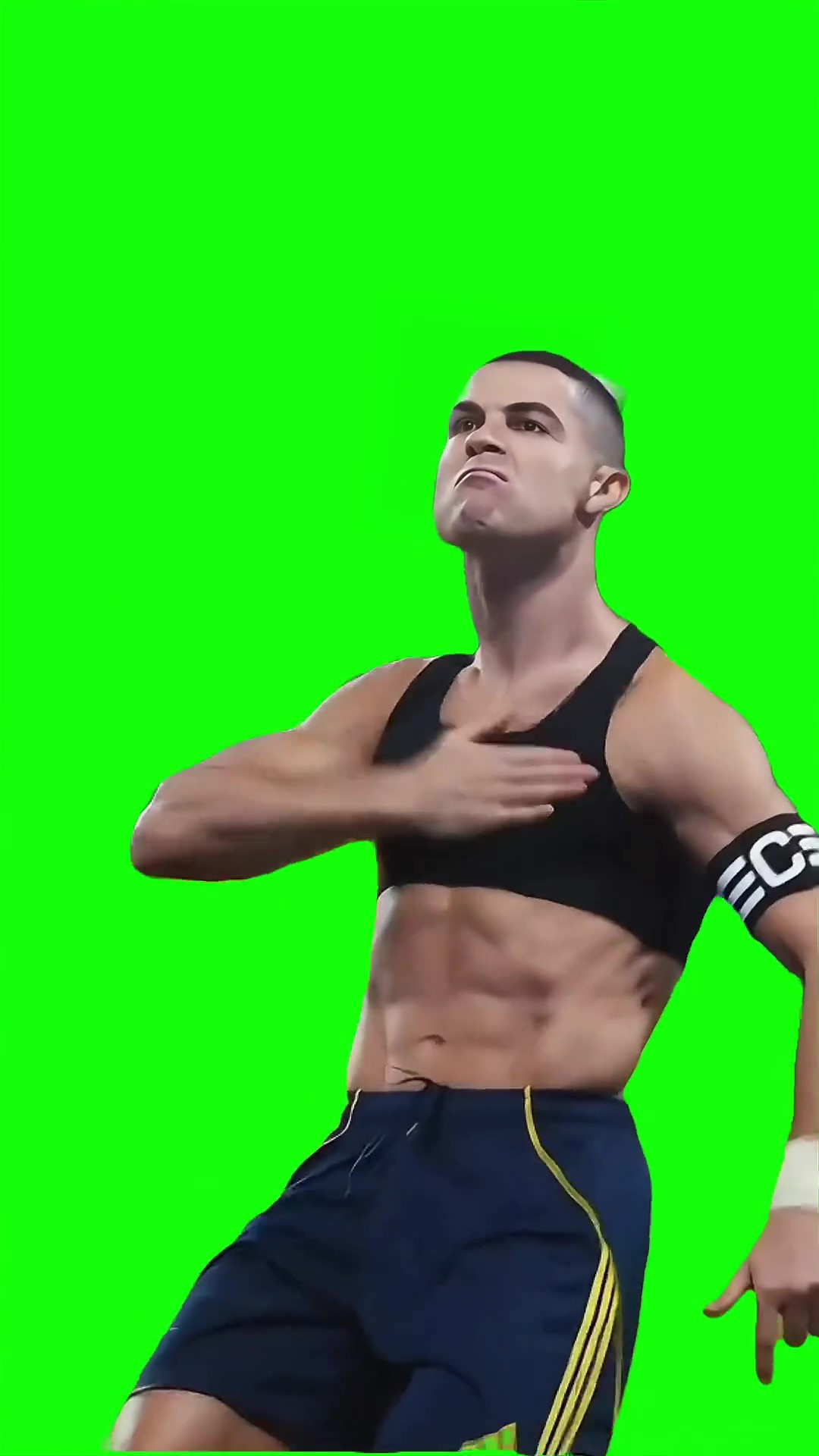 Ronaldo after scoring goal  green screen