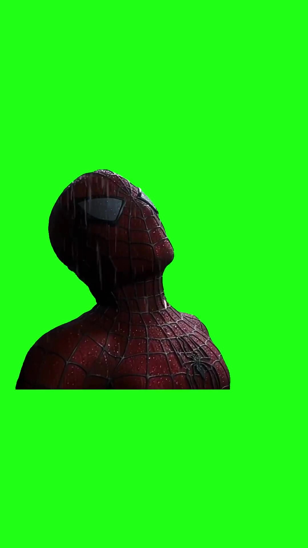 Sad Spider-Man in the Rain green screen