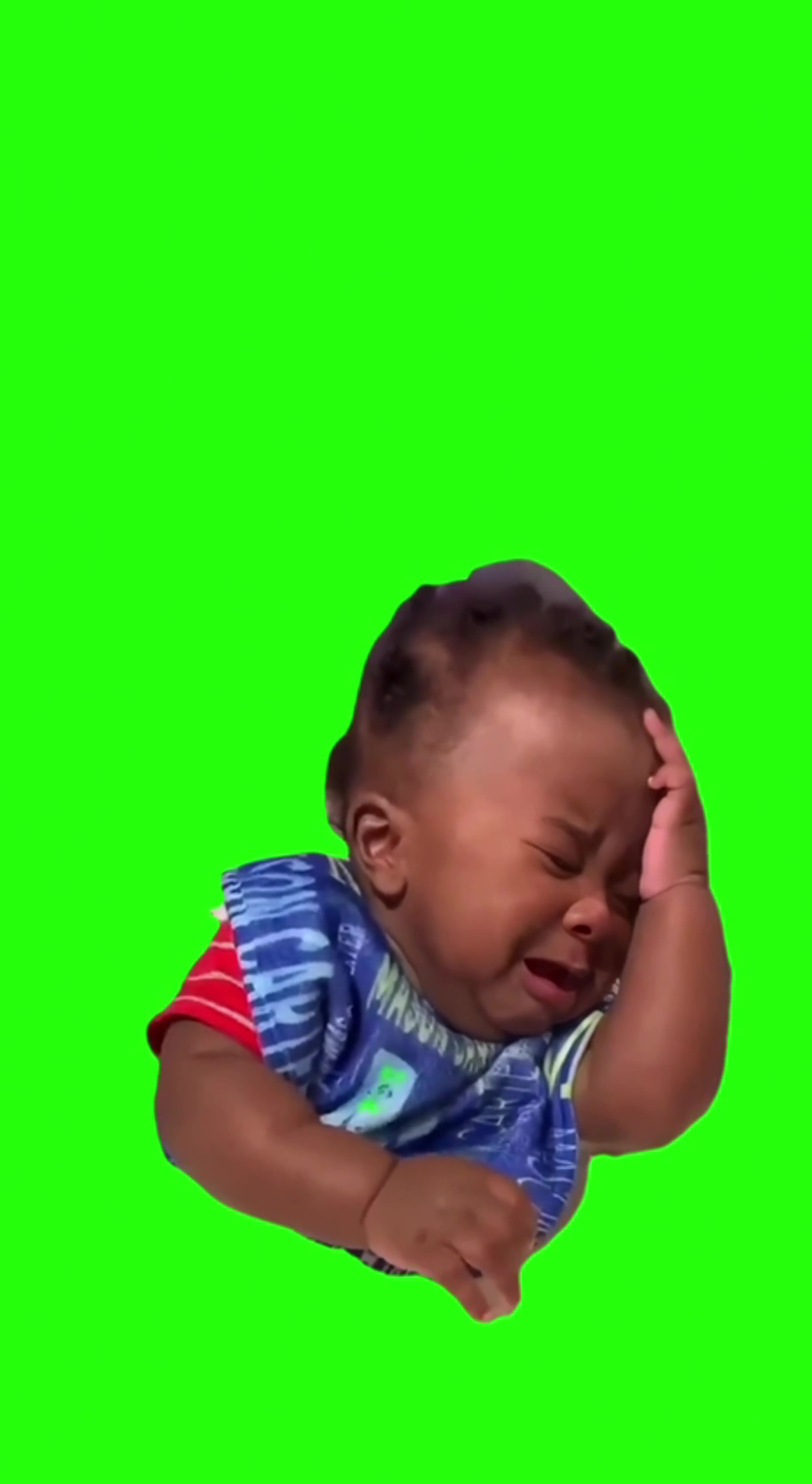 Sad baby crying green screen
