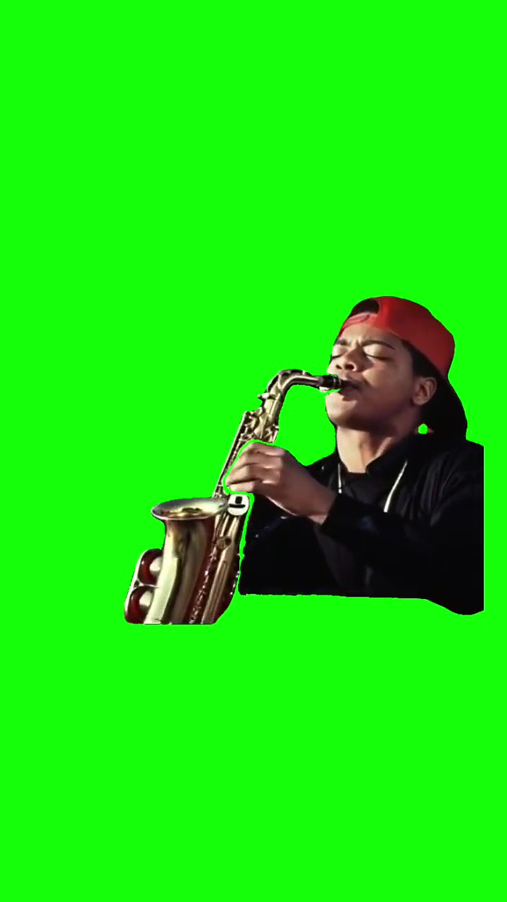 Saxophone Getting Louder  green screen