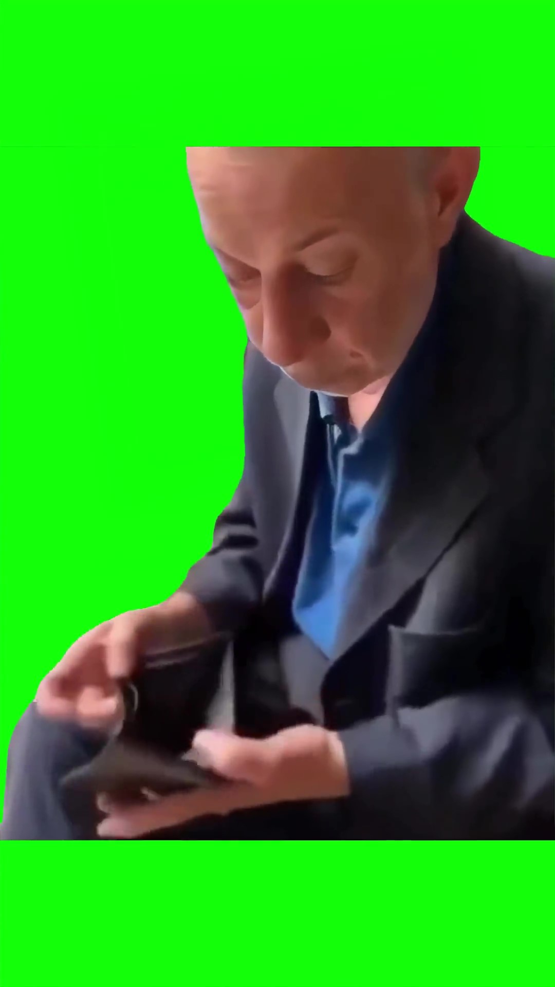Shows empty wallet  green screen