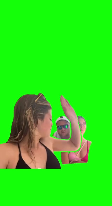 Sisters arguing green screen