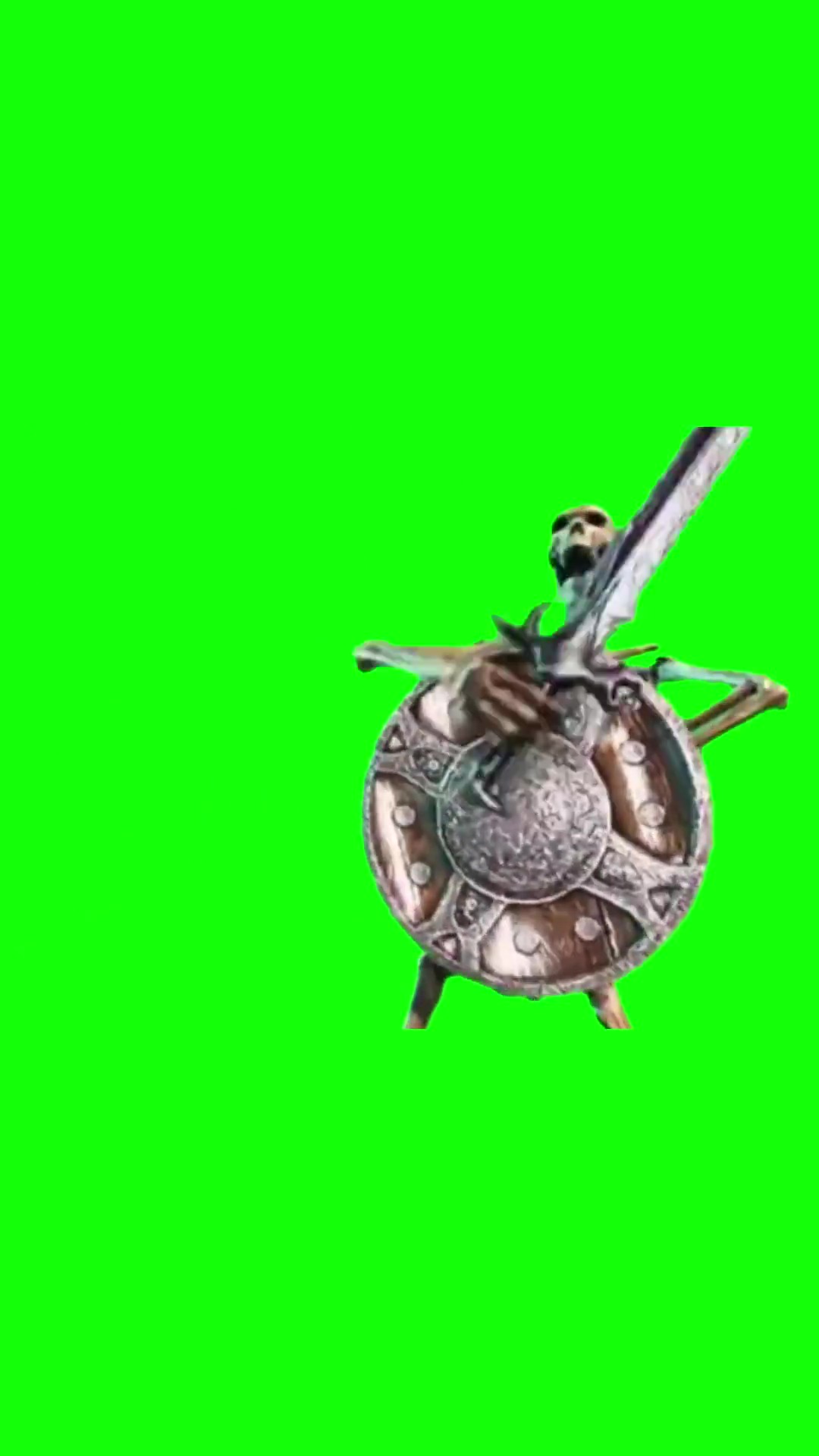 Skeleton shield green screen