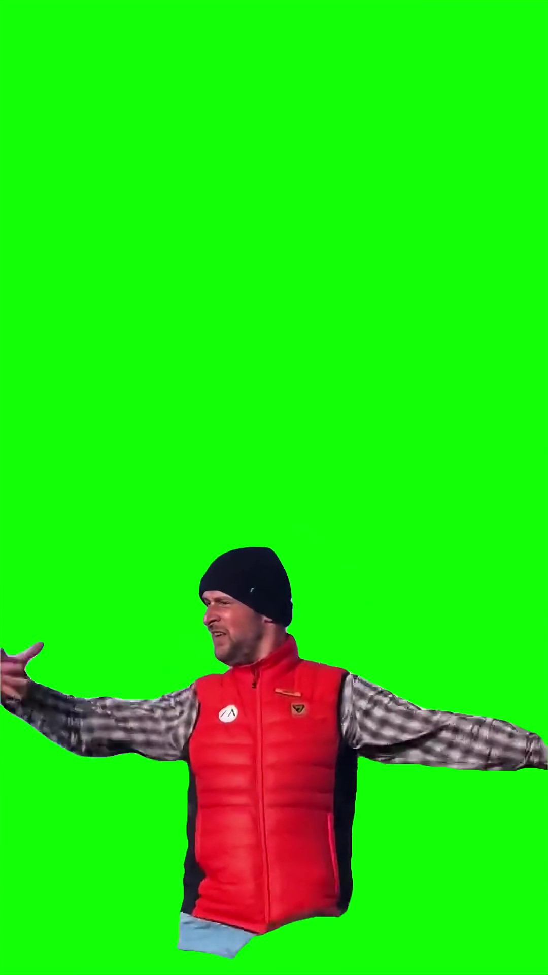 Ski dude dancing green screen