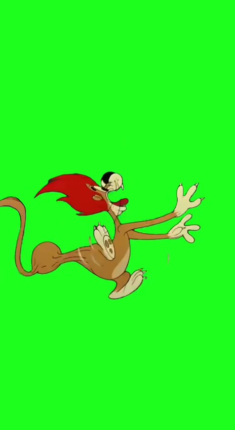 Slap Happy Lion Running in Panic green screen