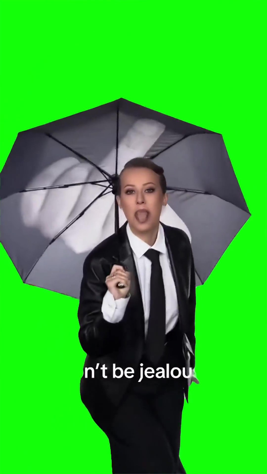 Sobchak umbrella finger green screen