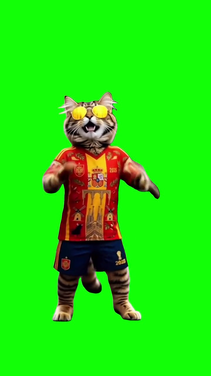 Spanish Cat Dancing green screen