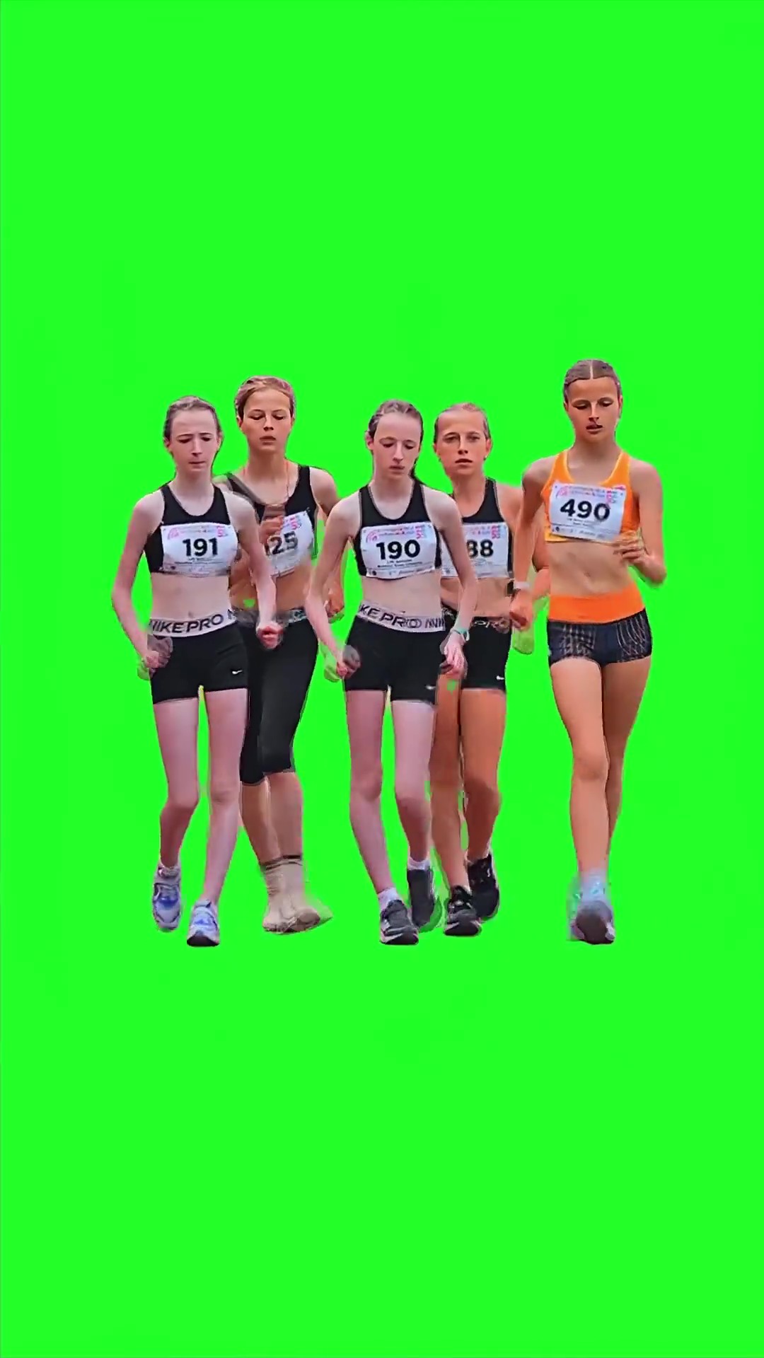 Speed walking green screen