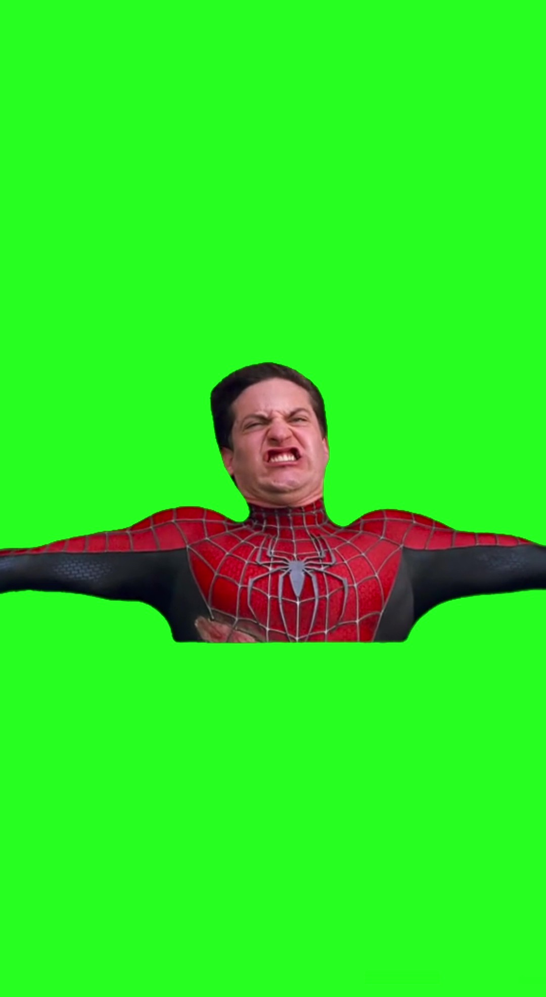 Spiderman Screaming green screen