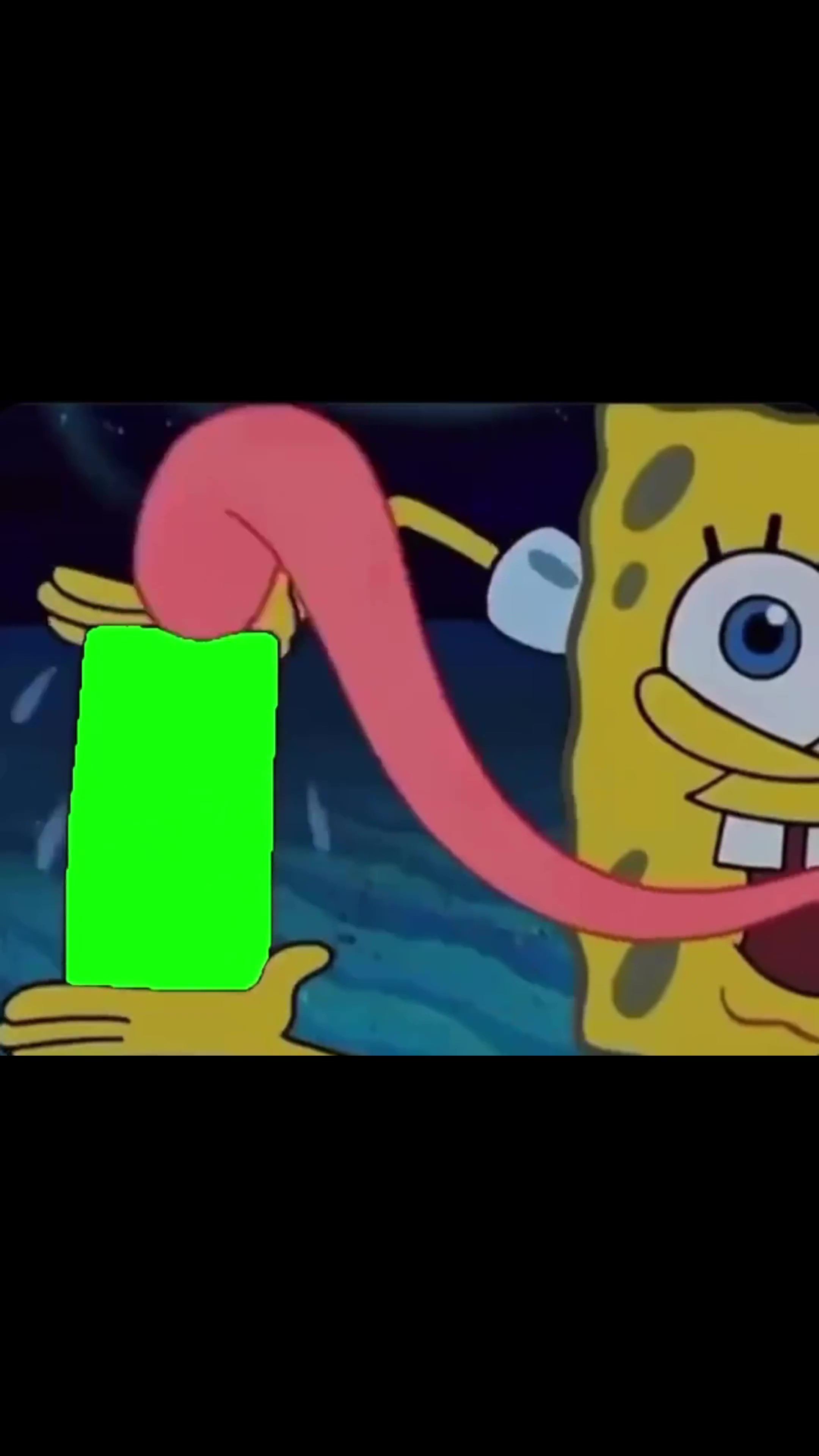 SpongeBob Lick green screen