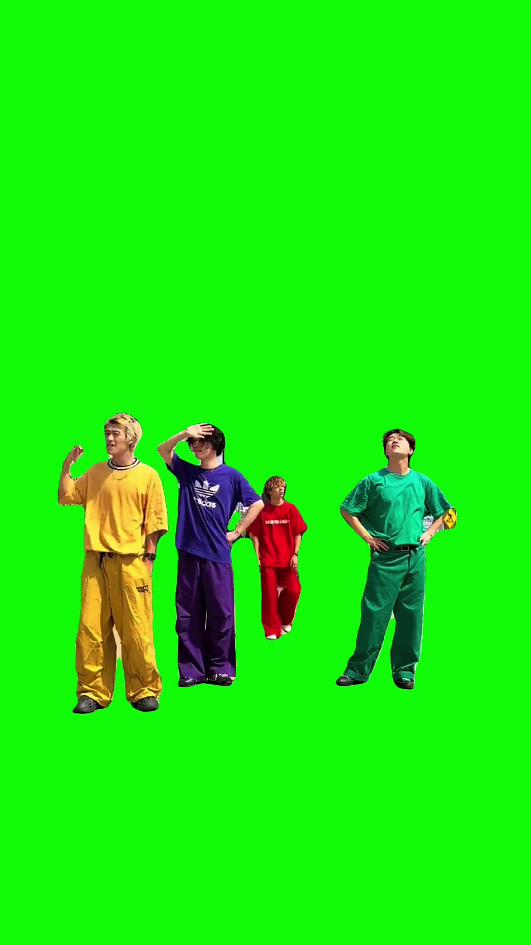 Squad dancing green screen
