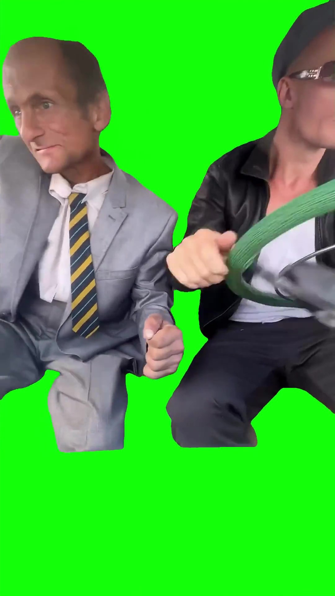 Squad driving green screen
