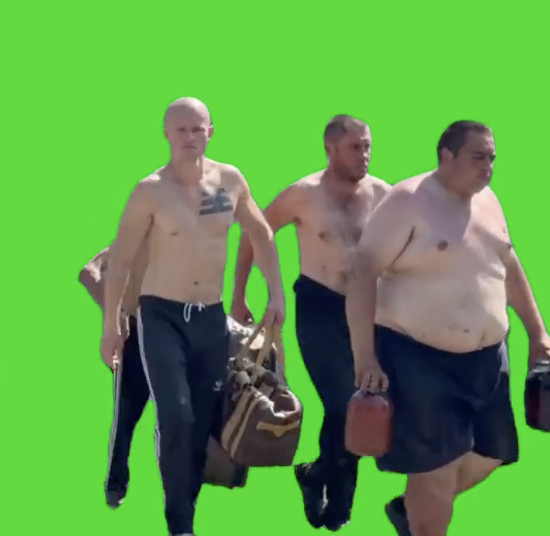 Squad on its way green screen