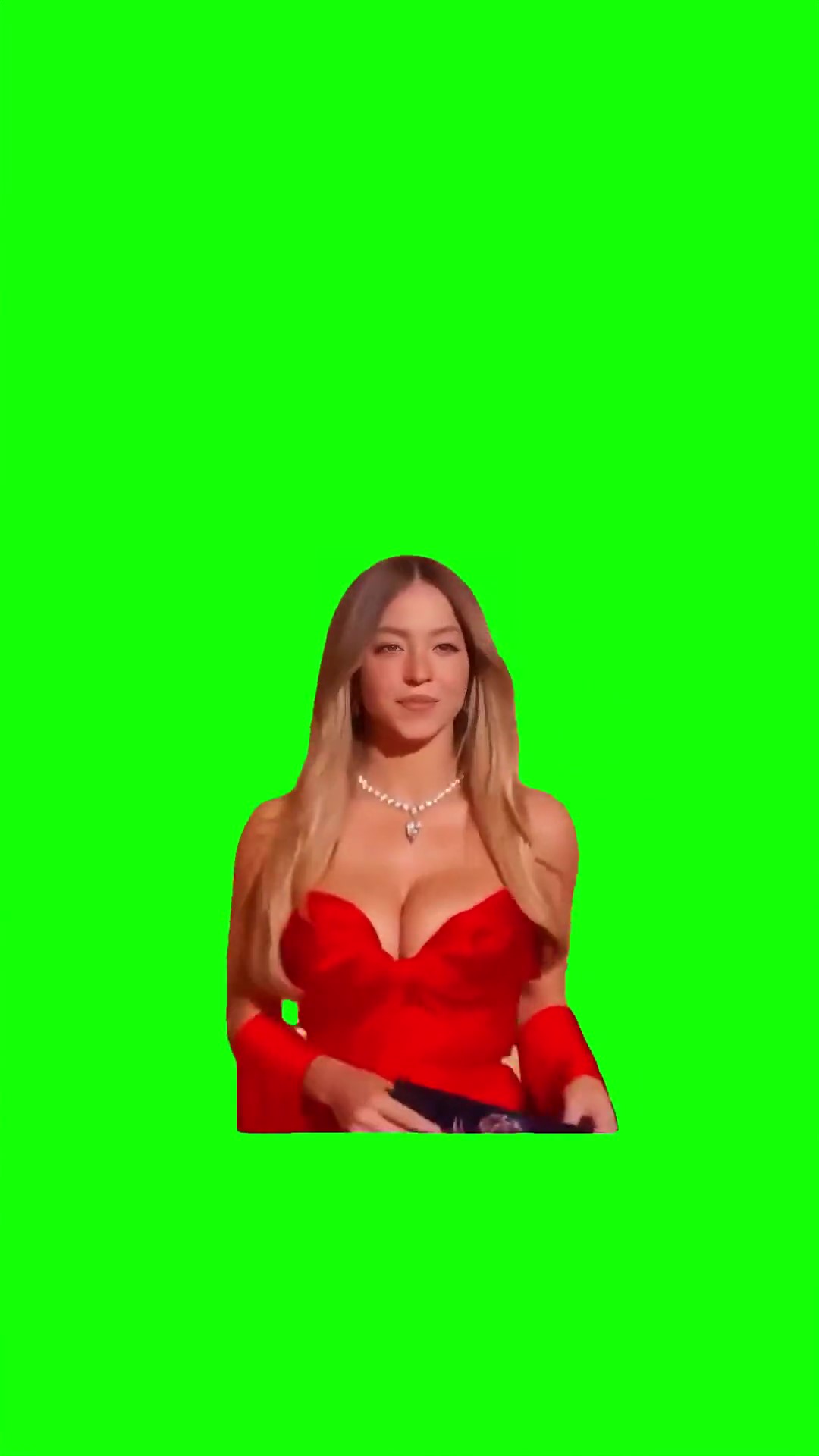 Sydney at emmys green screen