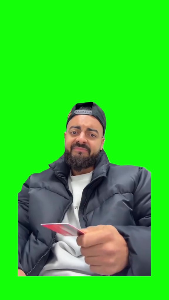 Tapping credit card green screen