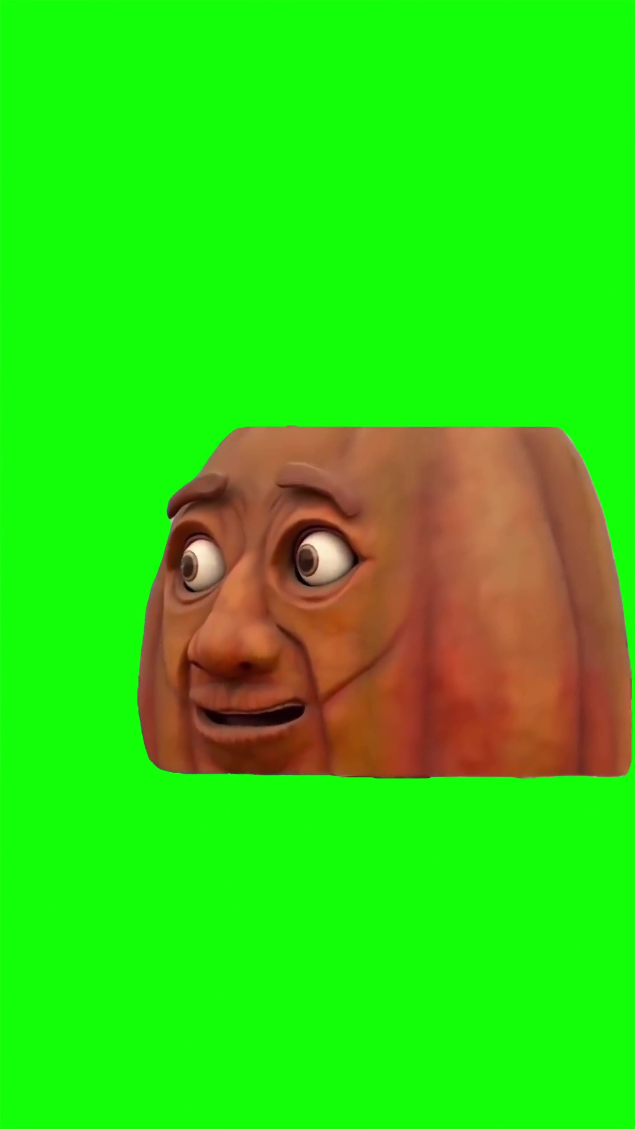 Terrified pumpkin green screen