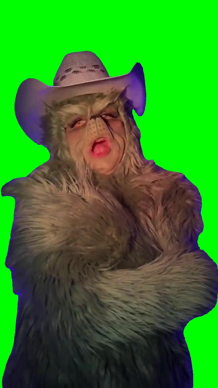 The grinch choosing Texas green screen