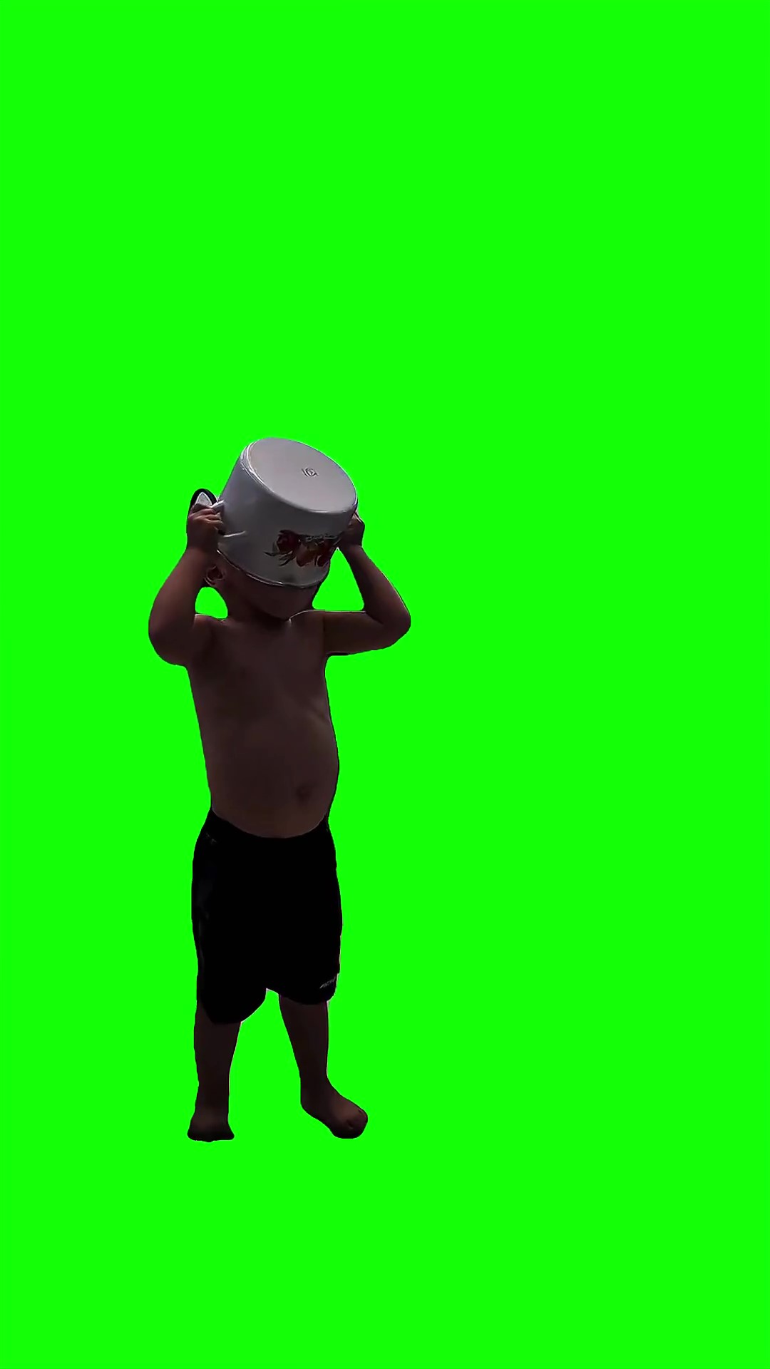 Thirsty kid green screen