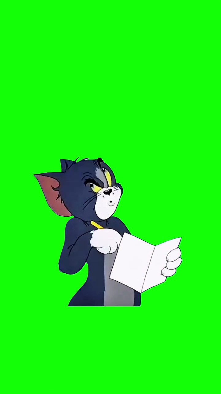Tom Calculating green screen