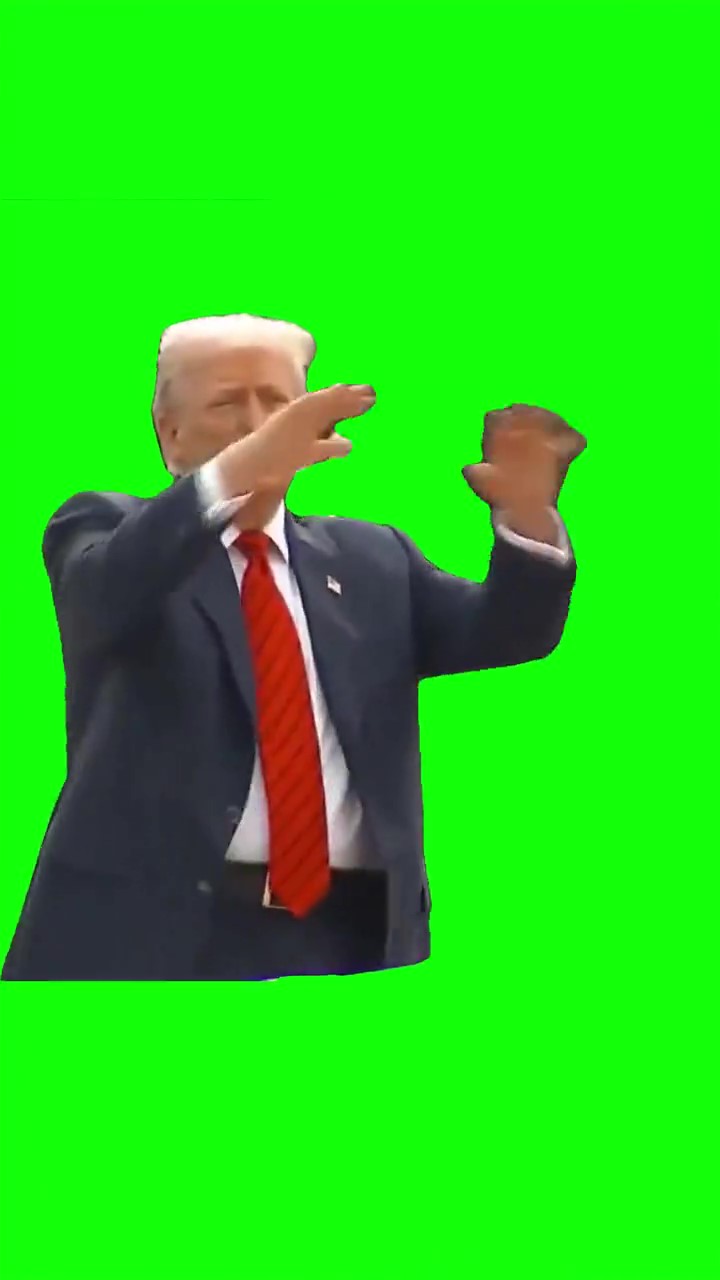 Trump gesturing green screen