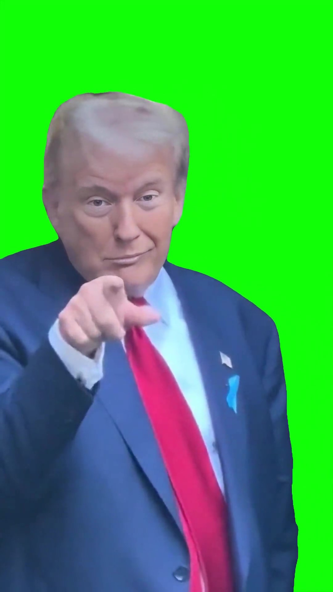 Trump gives thumbs up green screen