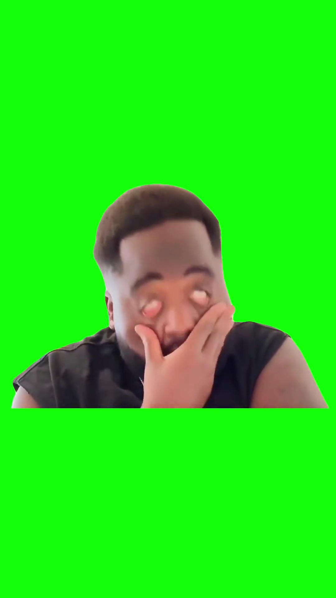Trying not to laugh green screen