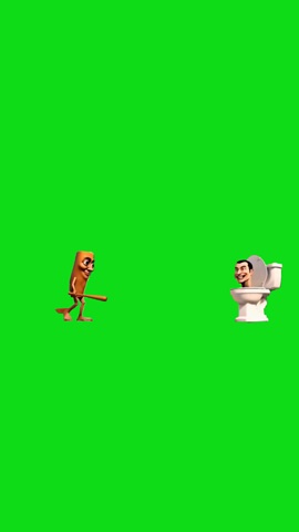 Tung Tung And Skibidi Toilet green screen