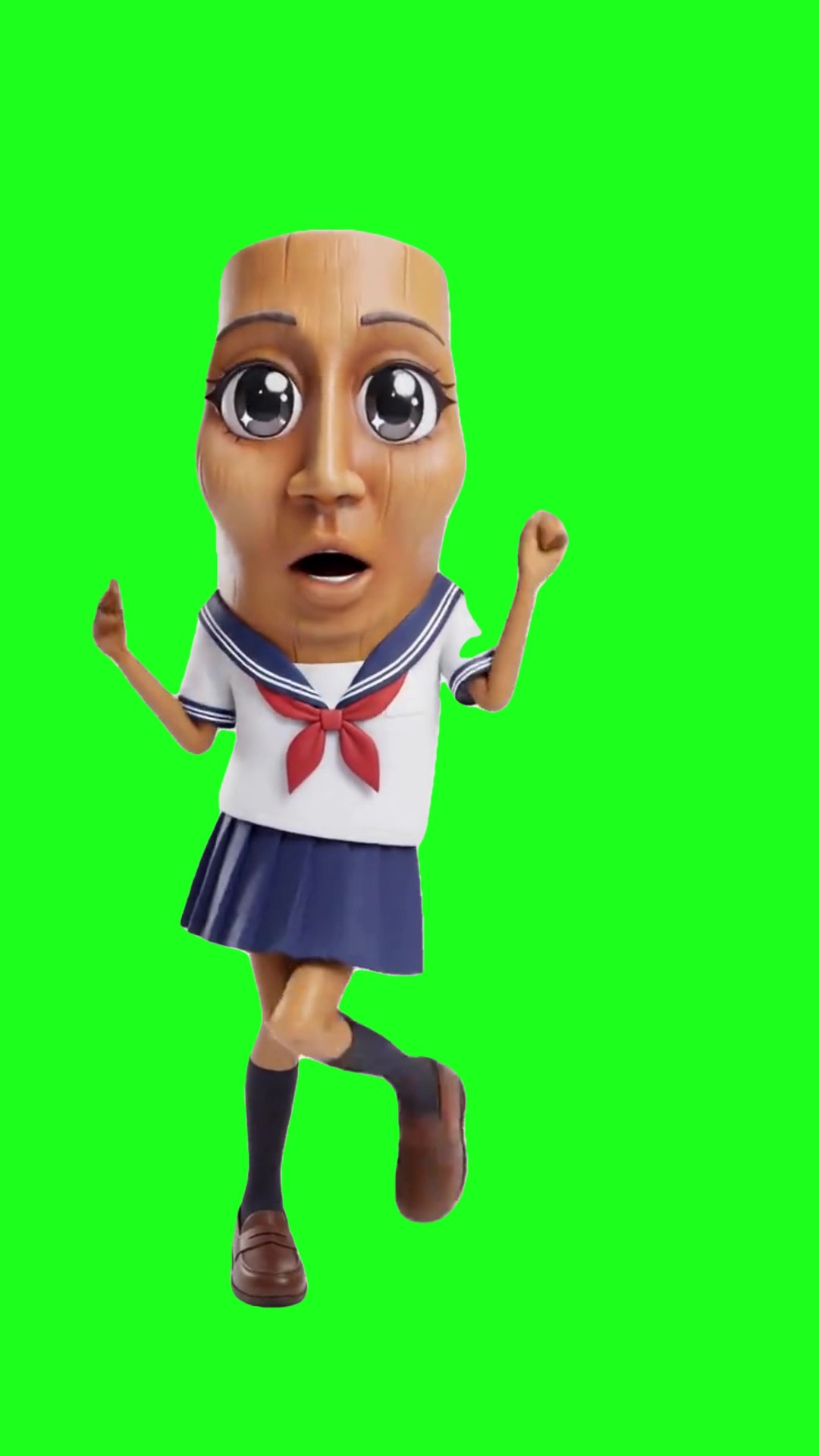 Tung Tung Sahur Dancing to Nervy Funk green screen