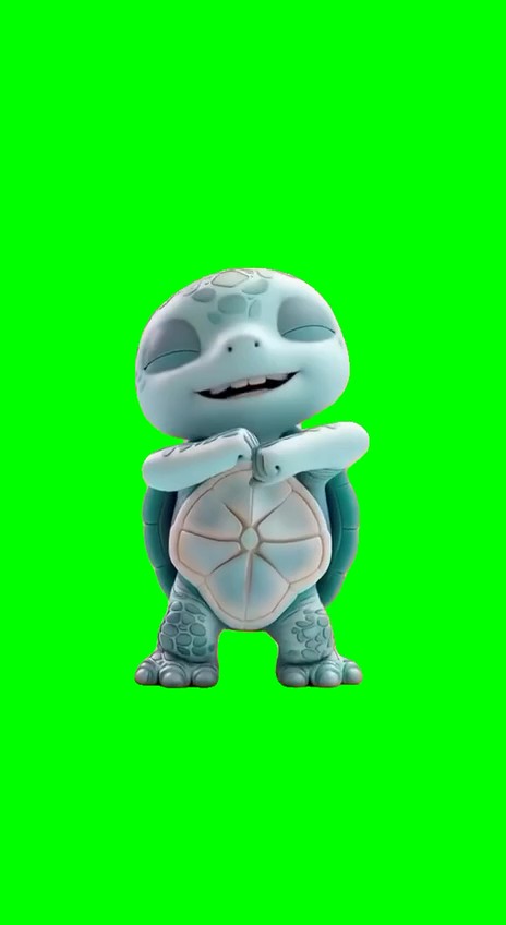 Turtle dancing green screen