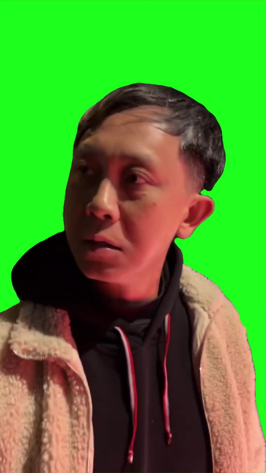 Two guys arguing green screen
