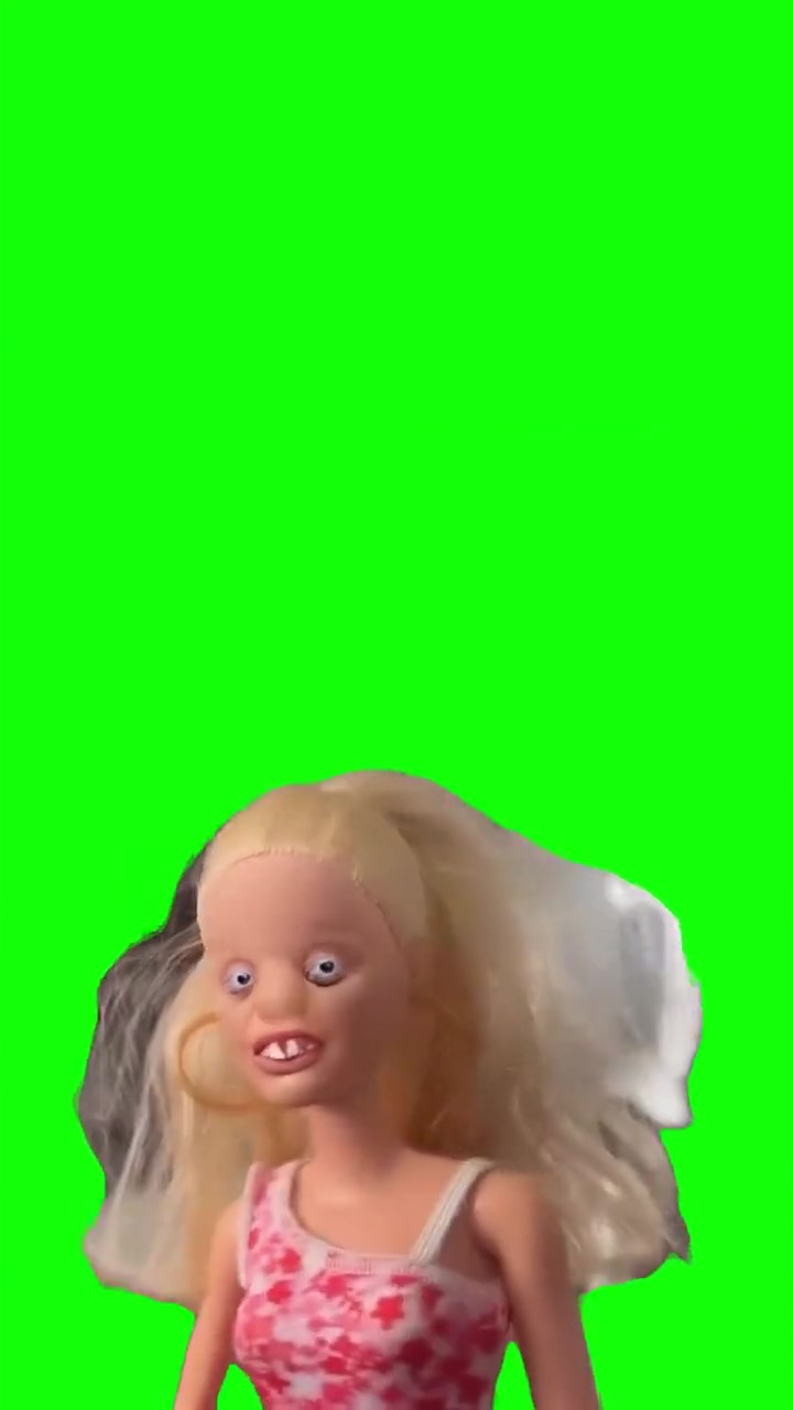 Ugly Barbie green screen