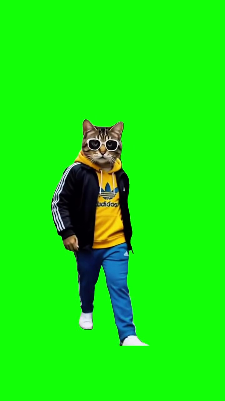 Walking Kitten green screen