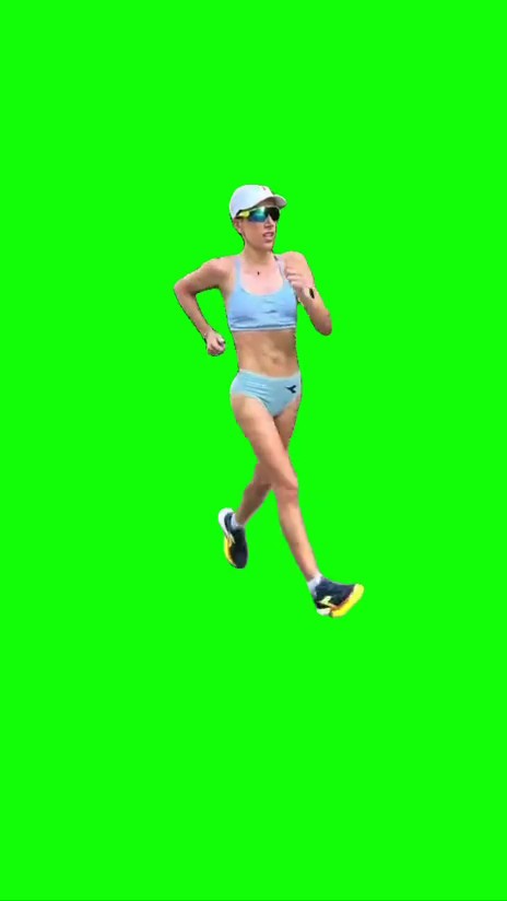 Walking fast green screen