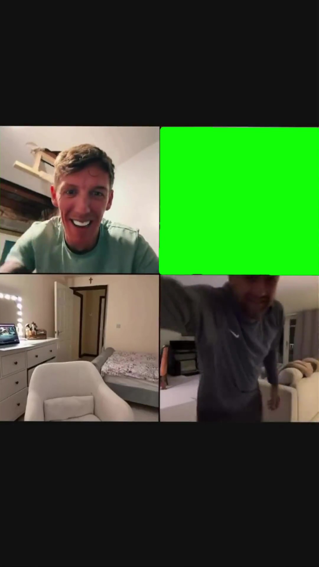 Webcam laughing green screen