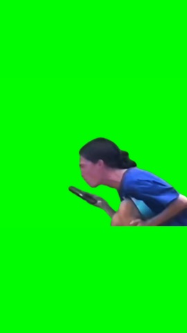 Women Screaming At Her Phone green screen