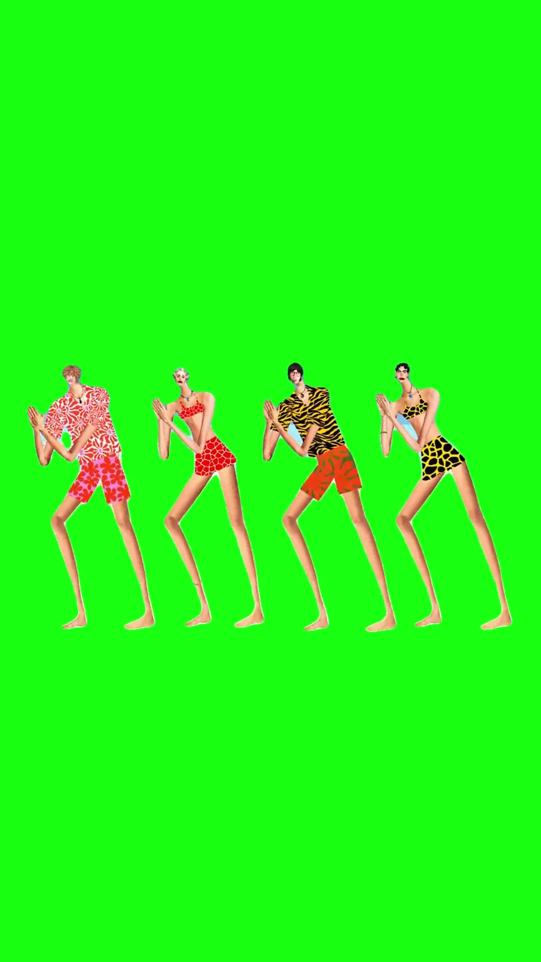 glazard beach dancing  green screen