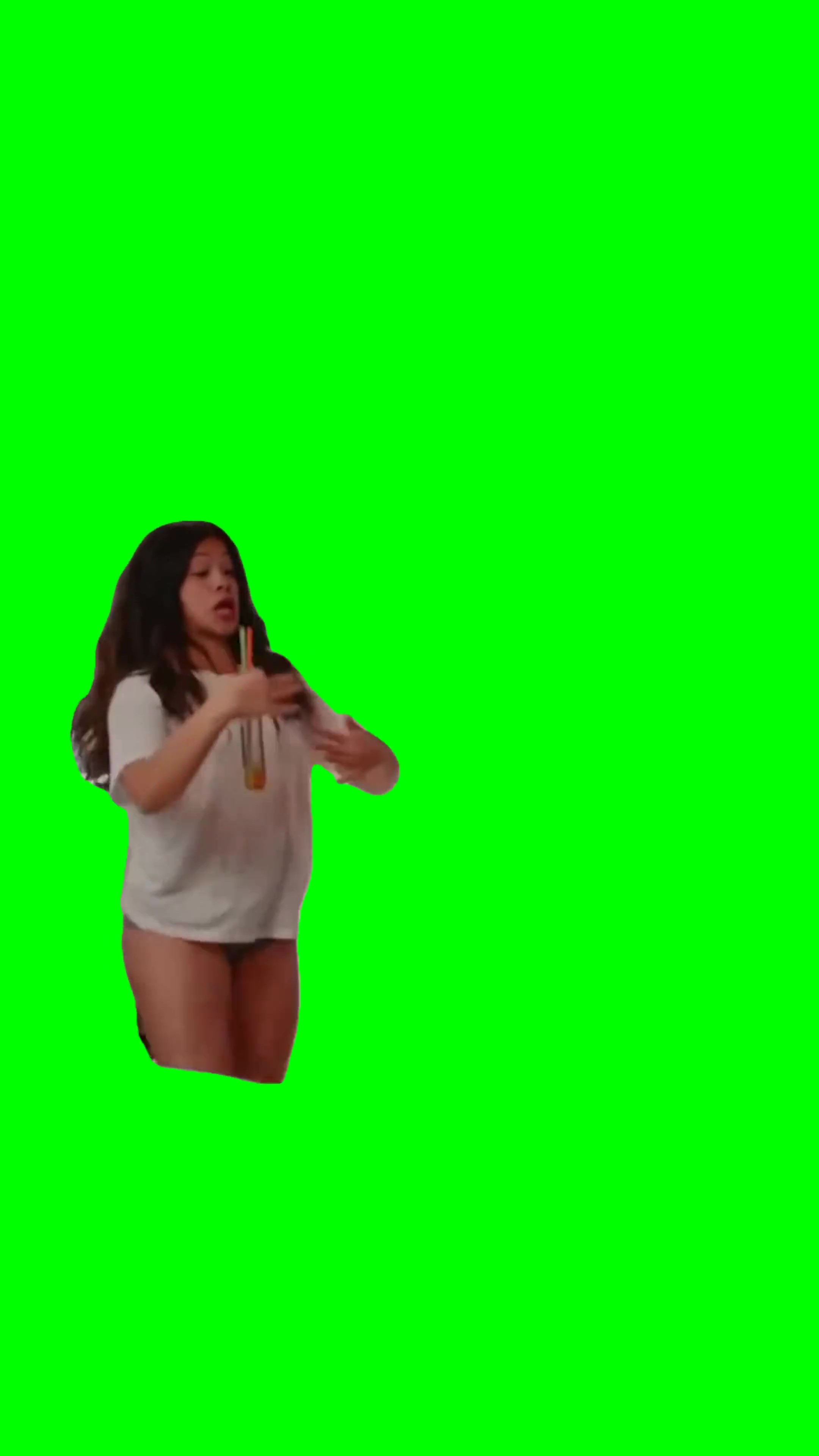 lady Singing and dancing green screen