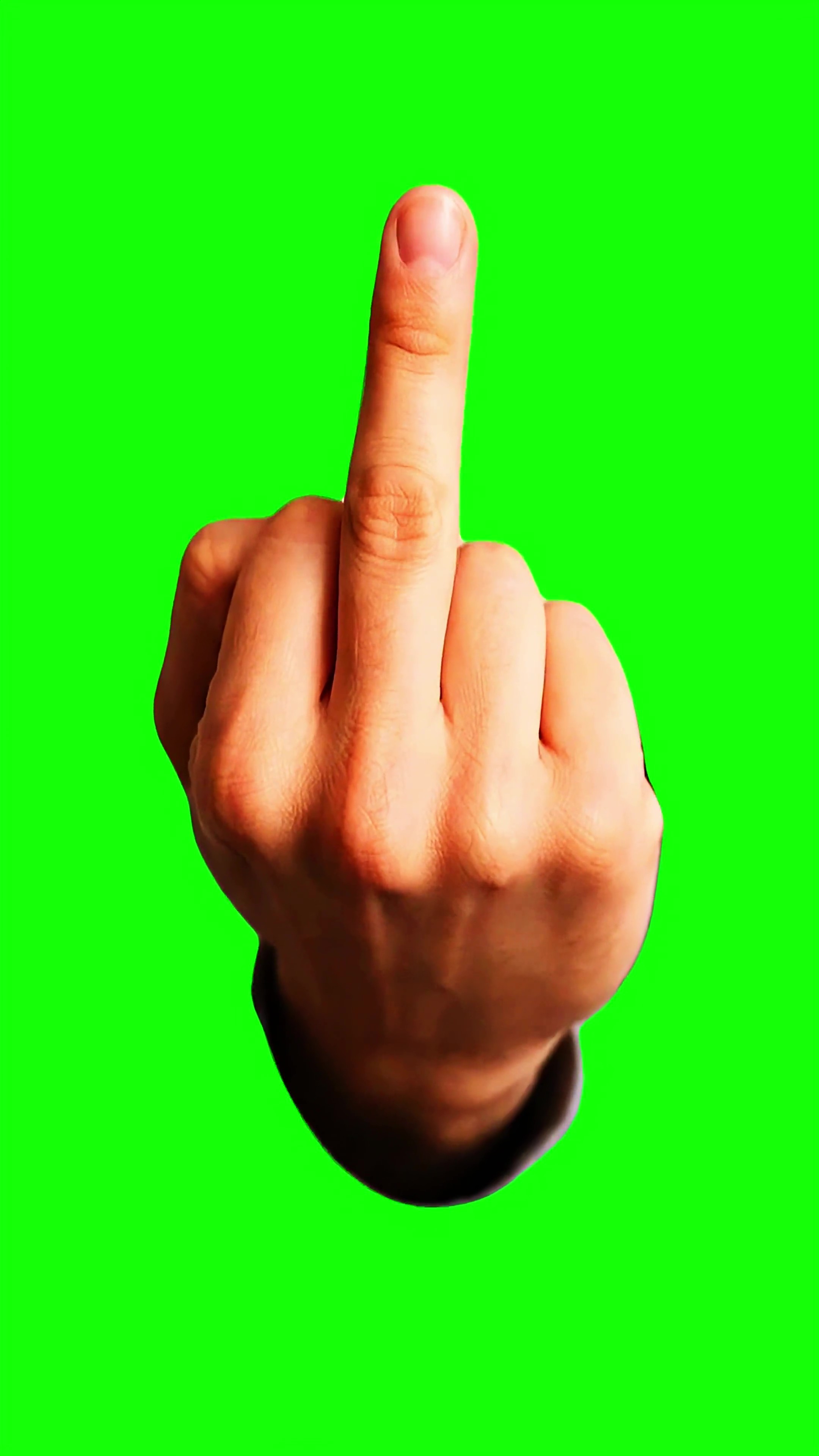 Middle finger green screen
